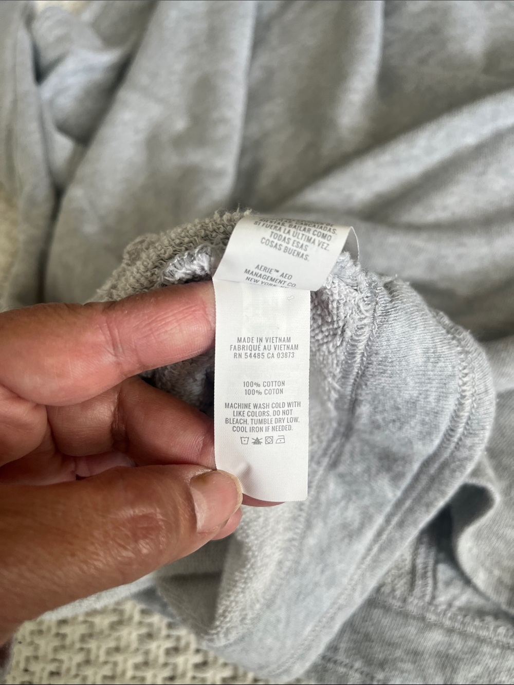 Aerie Mens Gray Hooded Henley Sweatshirt Pullover Medium Pockets * See Photos - Picture 12 of 16